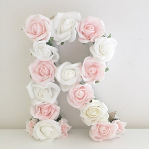 Wooden floral letters full flowers