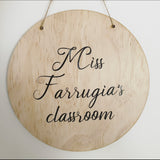 Teacher classroom plaque