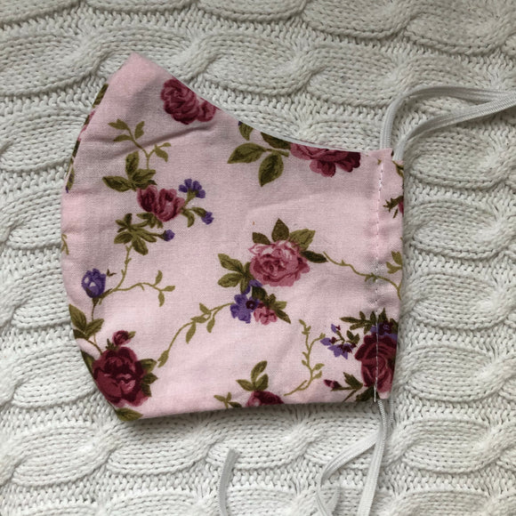 Face covering youth pink floral