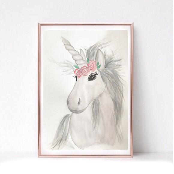 Unicorn watercolour print