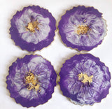 Purple resin agate coasters